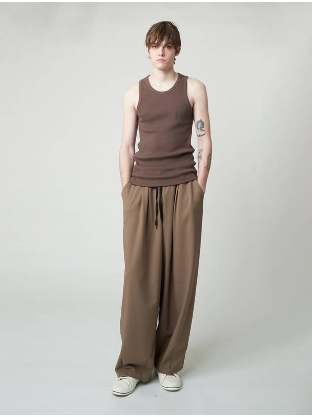 Ribbed Sleeveless Light Brown - ATHPLATFORM - BALAAN 6