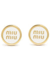 Enameled Metal Earrings White - MIU MIU - BALAAN 2