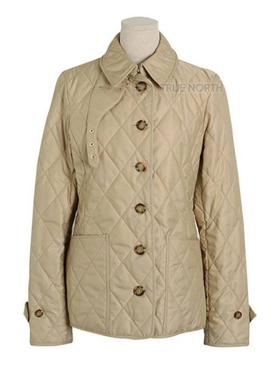 Diamond Quilted Thermoregulated Jacket New Chino Beige - BURBERRY - BALAAN 2