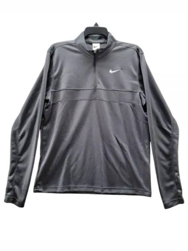 Men's Dri-Fit Essential Half-Zip Long-Sleeve T-Shirt Grey - NIKE - BALAAN 2