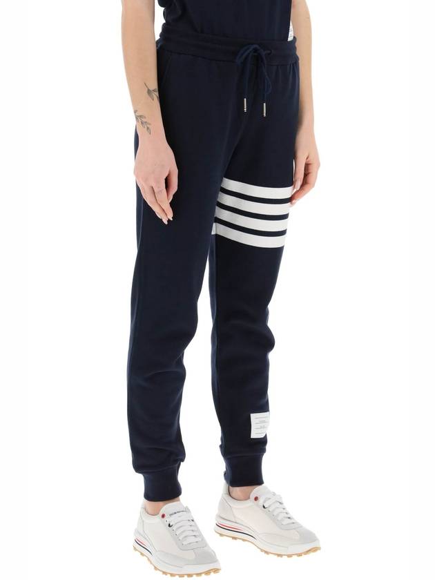 Women's Engineer 4 Bar Cotton Loopback Knit Track Pants Navy - THOM BROWNE - BALAAN 3