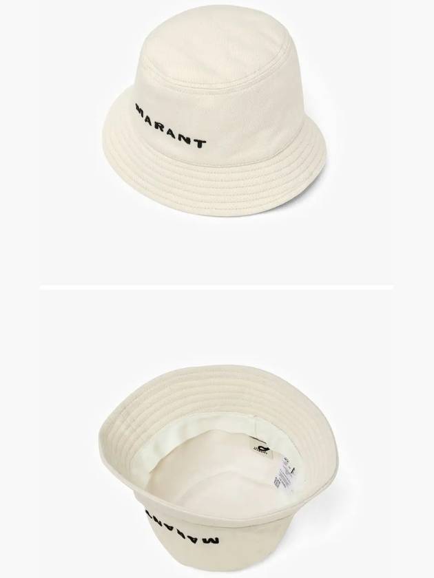 Embroidered Logo Bucket Hat Ecru - ISABEL MARANT - BALAAN 4