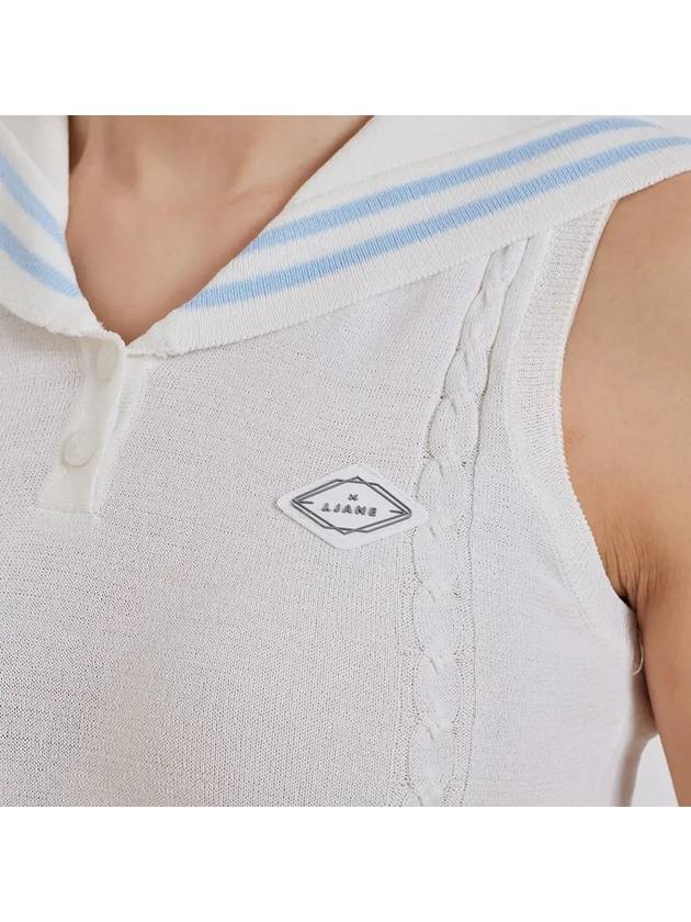 Golf Wear Sailor Sleeveless Knit White - J JANE - BALAAN 5