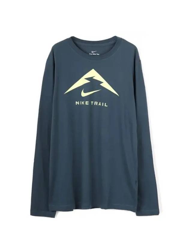 Men's Dri Fit Trail Long Sleeve T-Shirt Navy - NIKE - BALAAN 1