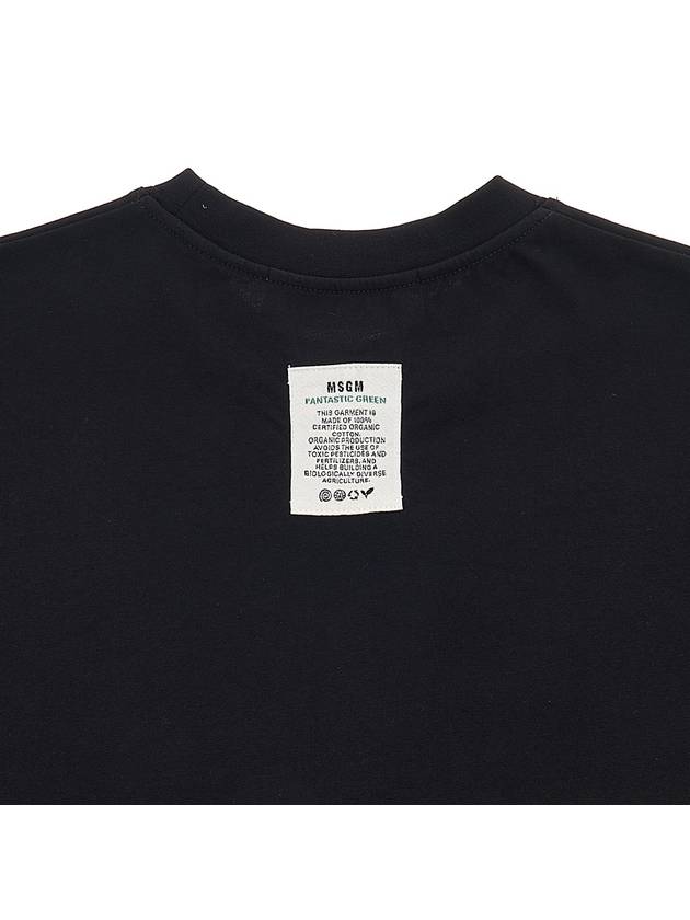 Women's Earth Apple Motif Cotton Short Sleeve T-Shirt Black - MSGM - BALAAN 9