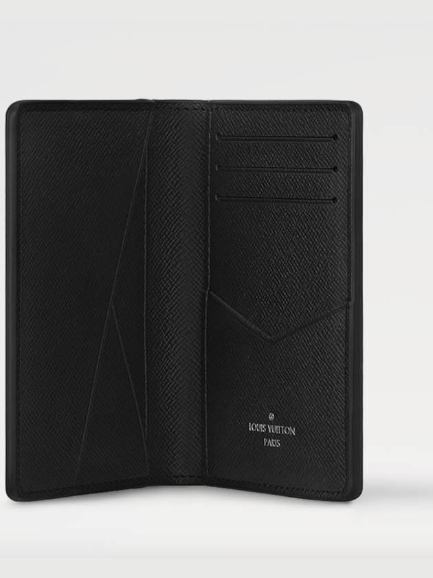 Pocket Organizer Taiga Leather Card Wallet Black - LOUIS VUITTON - BALAAN 4