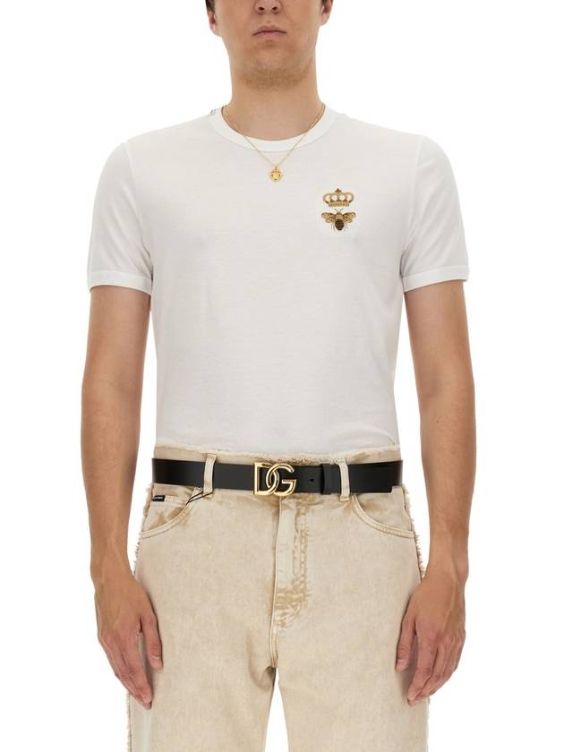 Embroidered T-Shirt G8PV1Z G7WUQW0800 B0011010166 - DOLCE&GABBANA - BALAAN 3