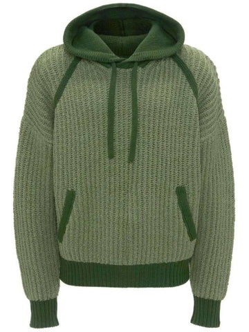 Hooded Rib Knit Top Olive - JW ANDERSON - BALAAN 1