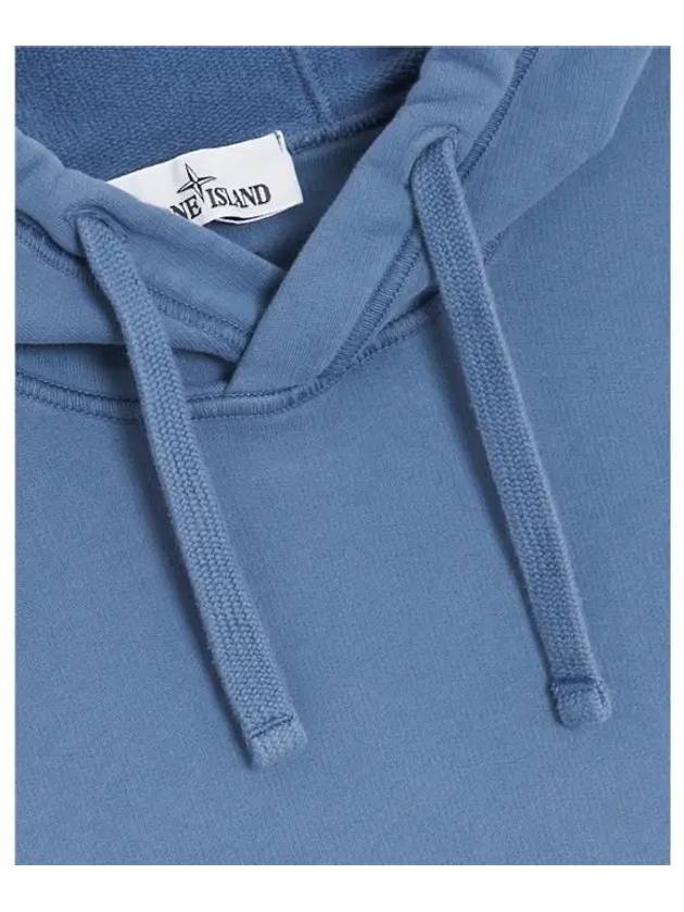 Wappen Patch Cotton Fleece Hoodie Avio Blue - STONE ISLAND - BALAAN 3