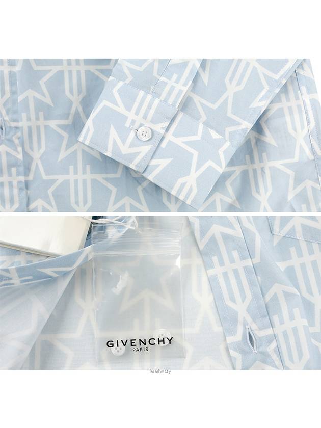 6238 843 413 Star Light Blue Long Sleeve Shirt - GIVENCHY - BALAAN 6