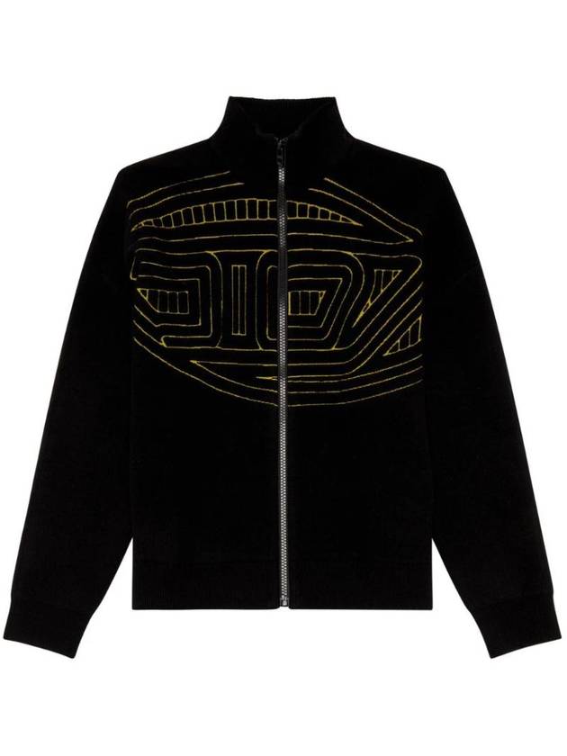 K Ralus Logo Print Zip Up Jacket Black - DIESEL - BALAAN 1