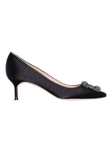 Hangisi Satin Pumps Heel Black - MANOLO BLAHNIK - BALAAN 1