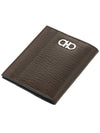 Gancini Card Wallet Brown - SALVATORE FERRAGAMO - BALAAN 5