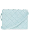 Intrecciato Strap Card Wallet Light Blue - BOTTEGA VENETA - BALAAN.