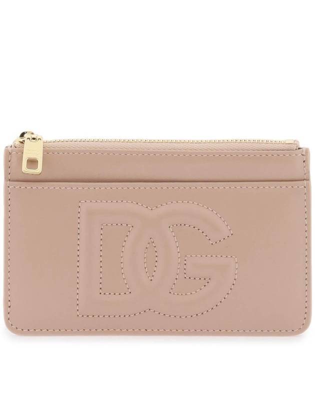 DG logo medium leather card wallet beige - DOLCE&GABBANA - BALAAN 1