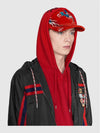 Angry Cat Embroidered Windbreaker Black - GUCCI - BALAAN 7