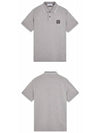 Stretch Cotton Pique Short Sleeve Polo Shirt Grey - STONE ISLAND - BALAAN 5