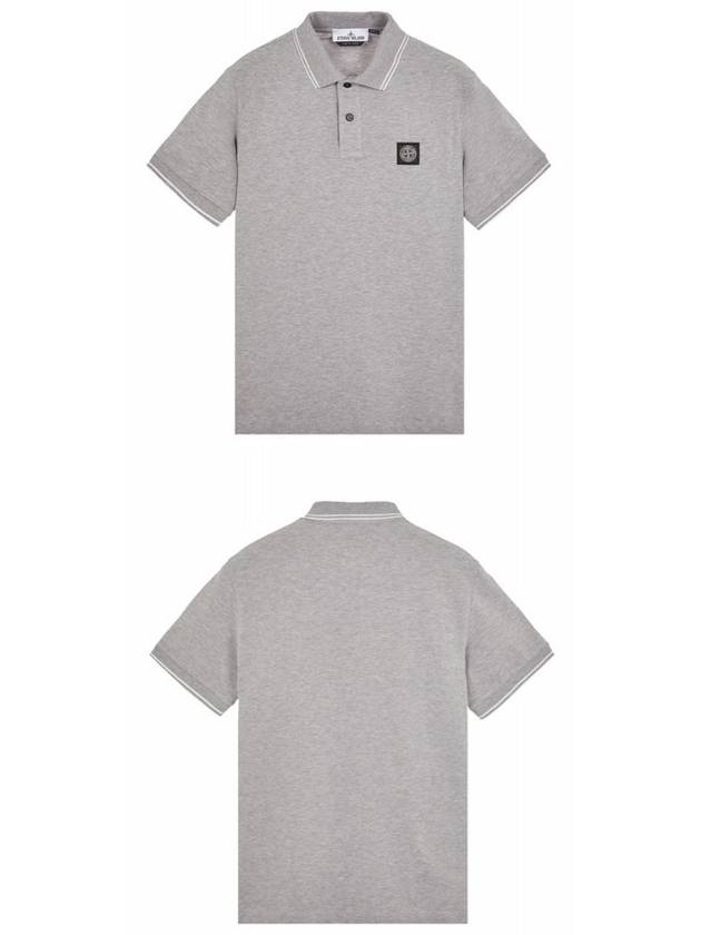 Stretch Cotton Pique Short Sleeve Polo Shirt Grey - STONE ISLAND - BALAAN 5