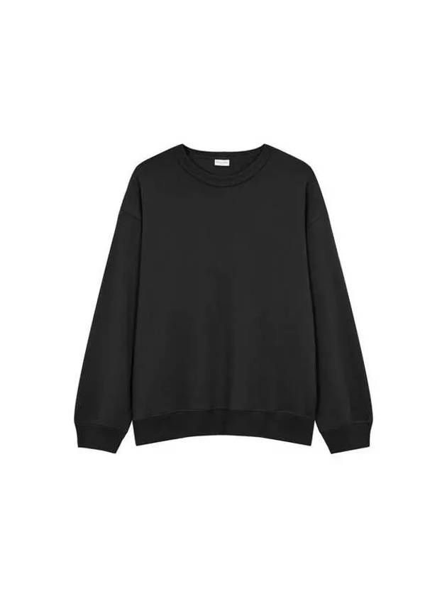 Men's Oversized Cotton Sweatshirt Black 270796 - DRIES VAN NOTEN - BALAAN 1