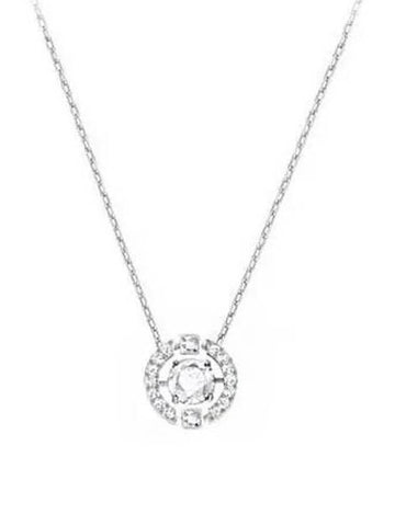 Una Crystal Round Cut Necklace White Silver - SWAROVSKI - BALAAN 1