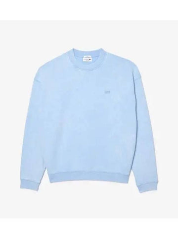 Men s Garment Dying Crew Neck Pullover Sky Blue - LACOSTE - BALAAN 1