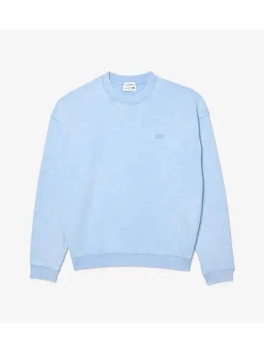 Men s Garment Dying Crew Neck Pullover Sky Blue - LACOSTE - BALAAN 1