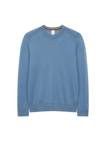 Long sleeve wool crew neck knit blue - PAUL SMITH - BALAAN 1