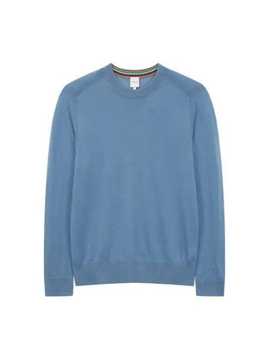 Long sleeve wool crew neck knit blue - PAUL SMITH - BALAAN 1