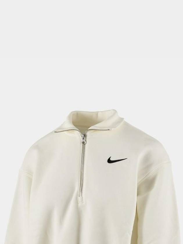 NSW Phoenix Fleece Half Zip Crop Sweatshirt White - NIKE - BALAAN 4