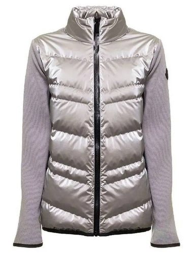 Metallic silver gray women s jacket 9B00008 M1131 915 - MONCLER - BALAAN 1