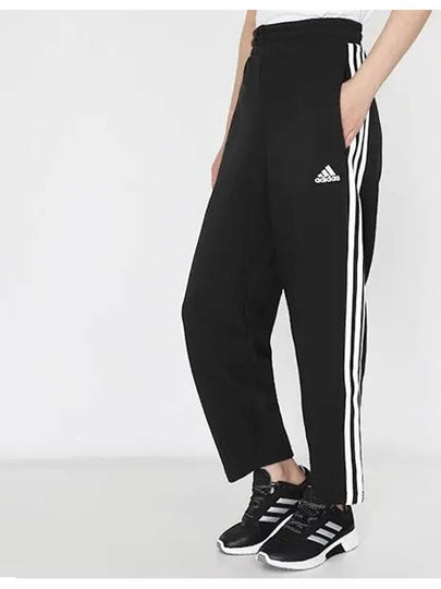 Essentials 3S Open Hem Fleece Track Pants Black - ADIDAS - BALAAN 2