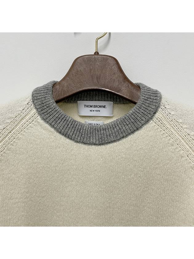 Wool 4 Bar Pullover Knit Top Beige - THOM BROWNE - BALAAN 5