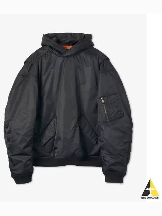 Sporty B Over Bomber Hoodie Black - BALENCIAGA - BALAAN 2