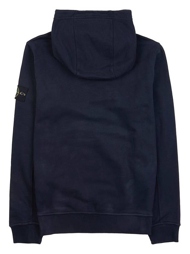 Snap Brushed Cotton Fleece Hoodie Navy - STONE ISLAND - BALAAN 3