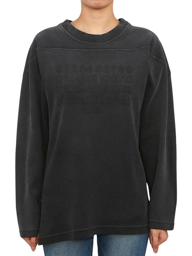 Numeric Stitch Cotton Long Sleeve T-Shirt Black - MAISON MARGIELA - BALAAN 4