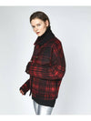 Red mohair blend checked jacket - LANEUS - BALAAN 4