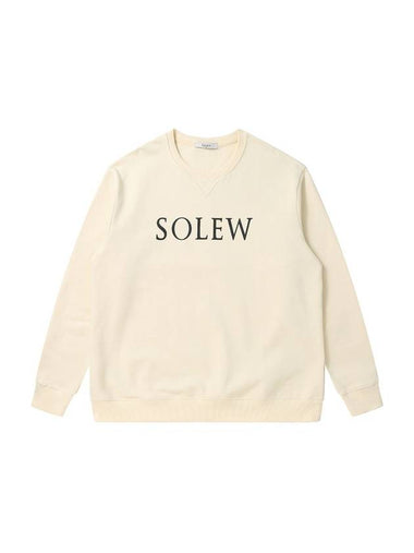 Big Print Loose Fit Sweatshirt Ivory - SOLEW - BALAAN 1