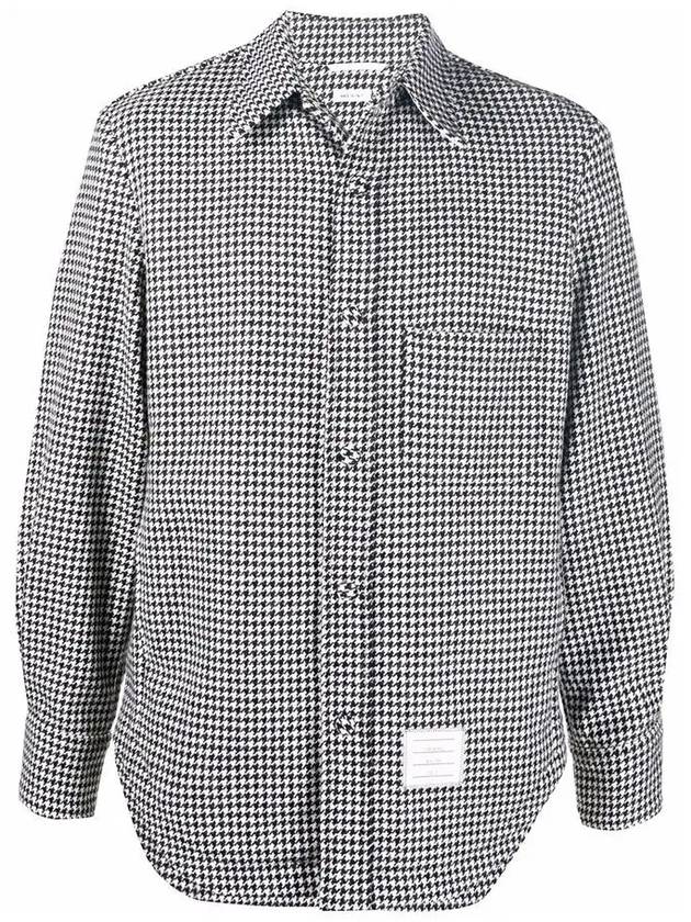 Houndstooth Pattern Shirt Jacket Black White - THOM BROWNE - BALAAN 3