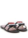 Pebble Grain Bow Brogue Slide Sandals Black - THOM BROWNE - BALAAN 5