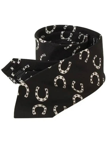 Allover Logo Print Silk Martini Tie Black - DOLCE&GABBANA - BALAAN.