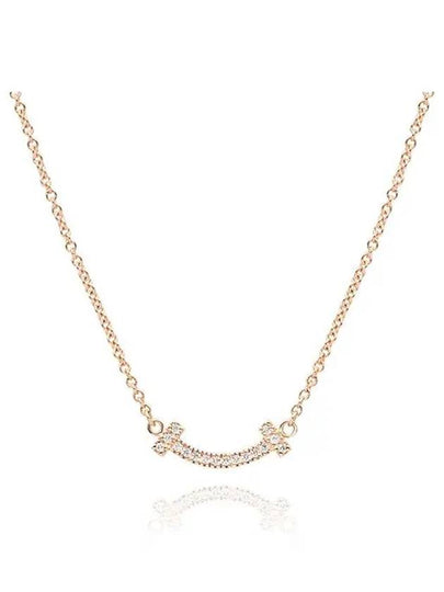 Mini Smile Pendant Diamond Necklace Rose Gold - TIFFANY & CO. - BALAAN 2