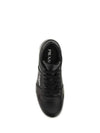 Downtown Triagle Logo Leather Low Top Sneakers Black - PRADA - BALAAN 5