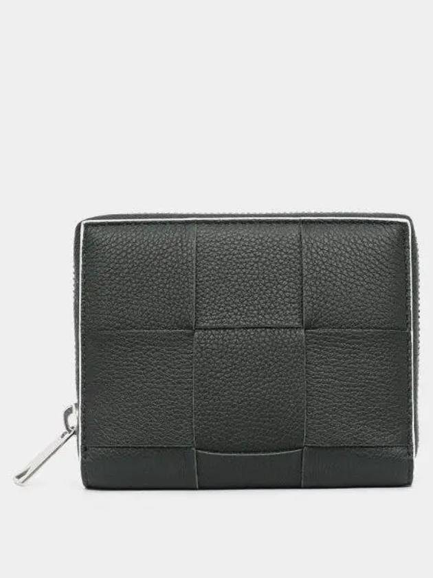 Cassette Zip Around Leather Half Wallet Black - BOTTEGA VENETA - BALAAN 2