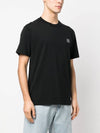 Pisato Effect Logo Patch Short Sleeve T-Shirt Black - STONE ISLAND - BALAAN 4