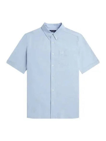 Fred Perry Oxford Short Sleeve Shirt Light Smoke - FRED PERRY - BALAAN 1