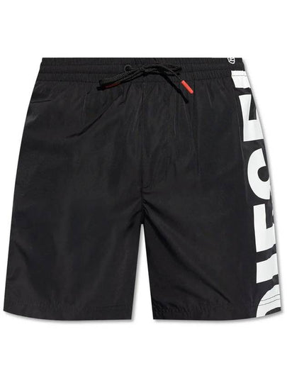 Side Logo Print Board Shorts Black - DIESEL - BALAAN 2