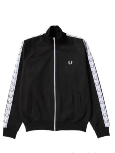 Fred Perry Tape Track Jacket Black J4575 J4620 - FRED PERRY - BALAAN 1