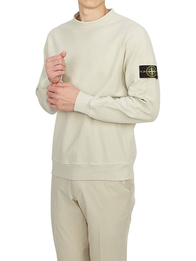 Stretch Cotton Fleece Mock Turtleneck Sweatshirt Stucco - STONE ISLAND - BALAAN 5