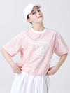 Circle Logo Print Round Short Sleeve Pastel Pink Windbreaker DO3242WB006 - DOYOUKNOWMC GOLF WEAR - BALAAN 1