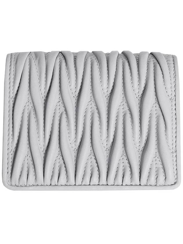 Matelasse Leather Half Wallet Pearl Grey - MIU MIU - BALAAN 4